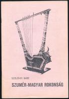 Szelényi Imre: Szumér-magyar rokonság. Őstörténeti, nyelvészeti, archeológiai és irodalmi tanulmány. München, 1961, Hídfő, 47 p. Emigráns kiadás. Kiadói tűzött papírkötés, ceruzás aláhúzásokkal.