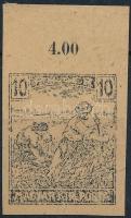 1916 Arató 10f gumi nélküli vágott ívszéli próbanyomat