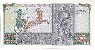 Egyiptom 1976-1978. 20P nyomdai festékfolttal T:AU 
Egypt 1976-1978. 20 Pounds with printig ink spo...