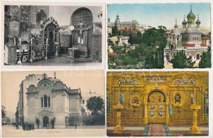 NICE, NIZZA: 12 db főleg MODERN francia képeslap az orosz ortodox templommal és belső nézetek / 12 mostly modern French postcards of the Russian Orthodox church with interiors