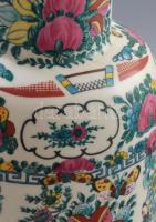 Japán itari váza, Matricás, jelzett, alján apró lepattanással 40 cm