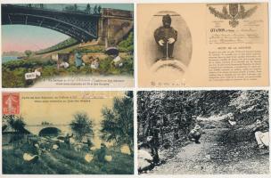 14 db RÉGI francia és belga humoros motívum képeslap: hasmenés és Mannekes Pis pisilő szobor / 14 pr...