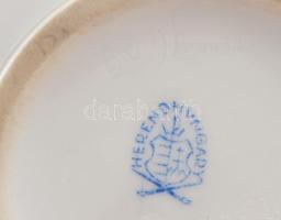 Herendi Viktória mintás porcelán bonbonniere. Kézzel festett, jelzett, hibátlan d: 13 cm