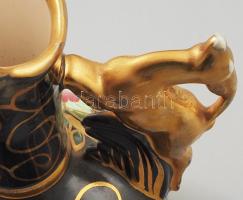 Szarvasos díszváza. Belga porcelán, jelzett, kopásokkal 27 cm