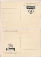 2 db RÉGI 1940-es évekbeli német születésnapi üdvözlő képeslap Trommler cipő reklámmal a hátoldalon ...