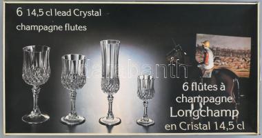 6 db francia kristály pezsgős pohár. eredeti dobozában. hibátlanok