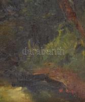 Azonosítatlan jelzéssel: Erdei táj. Olaj, vászon. Jelzett, ca 1930. 46x30 cm