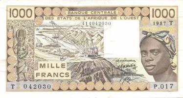 Nyugat-Afrikai Államok/Togo 1987. 1000Fr T:III