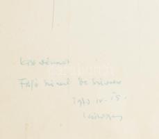 László Gyula (1910-1998): Női akt. Tus, papír, jelzett, László Gyula autográf ajándékozási soraival,...