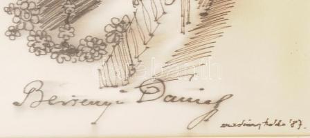 Macskássy Izolda (1945-2021): Berzsenyi Dániel. Vegyes technika, selyem, jelzett. Kiss Dénes (1936-2...