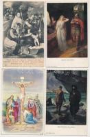 21 db RÉGI művész motívum képeslap vegyes minőségben / 21 pre-1945 art motive postcards in mixed quality