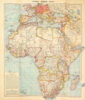 cca 1940 Afrika, Westermanns Generalkarte Nr. 2 / Afrika térképe, 1 : 12.000.000, Braunschweig, Georg Westermann, kis lapszéli javításokkal, 87x73 cm