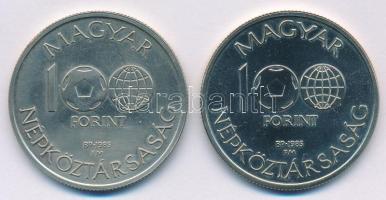 1985. 100Ft alpakka "Labdarúgó Világbajnokság 1986. - Mexikó" + 100Ft alpakka "Labdar...