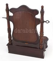 Antik fiókos fésülködő tükrös szekrény, kopással, 52x44x25 cm