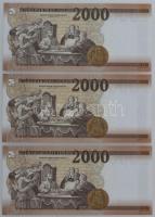 2016. 2000Ft (3x) sorszámkövetők "CF 0554024 - 0554026" T:UNC