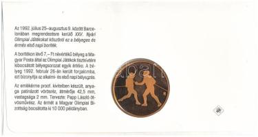 Magyarország 1992. Papp László (1947-) "Barcelonai Olimpia - Magyar Csapat / Vívás" kétold...