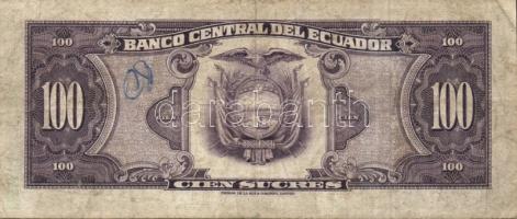 Ecuador 1974.7.17. 100S előlapon lemezhibából eredő fehér pöttyel T:III