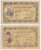 Egyiptom 1943-1944. 5p "O/3" + 1945-1946. 5p "D/5" T:VG folt, az egyiken anyaghiány Egypt 1943-1944. 5 Piastres "O/3" + 1945-1946. 5 Piastres "D/5" C:VG spot, material error on one Krause P#164b, P#165a