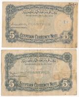 Egyiptom 1943-1944. 5p "O/3" + 1945-1946. 5p "D/5" T:VG folt, az egyiken anyaghi...