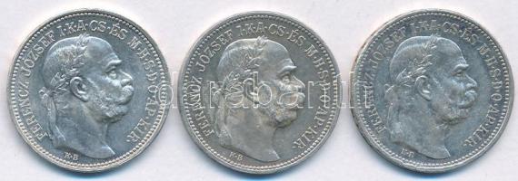 1914KB-1915KB-1916KB 1K Ag "Ferenc József" (3xklf) T:AU Adamo K5.1