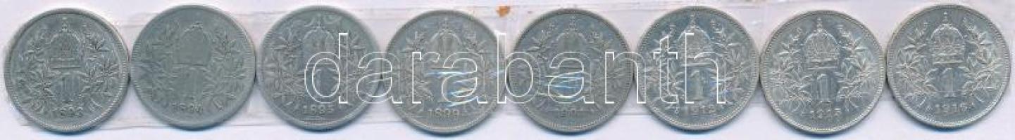 Ausztria 1893-1916. 1K Ag "Ferenc József" (8xklf) T:AU-F Austria 1893-1916. 1 Corona Ag &q...