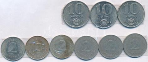 1950-1966. 2Ft (6x, ebből 5xklf) + 1971-1972. 10Ft (3x, ebből 2xklf) T:AU-F