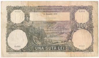 Románia 1930. 100L T:F kis ragasztónyomok Romania 1930. 100 Lei C:F