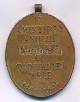 Románia 1906. "I. Károly jubileumi érem" kétoldalas bronz kitüntetés, "Carniul Fiul&q...