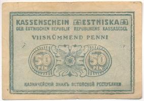 Észtország 1919. 50p T:F kis szakadás Estonia 1919. 50 Penni C:F small tear Krause P#42