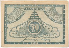 Észtország 1919. 50p T:F kis szakadás
Estonia 1919. 50 Penni C:F small tear
Krause P#42