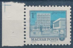 1972 Tájak-városok 1Ft ívszéli bélyeg féltalpú 1Ft lemezhibával (40.000) (ujjlenyomat / fingerprint)