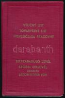 1938 Kassai felszabaduló és segédlevél női szabó részére, két nyelven kiállítva