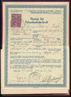 1938 Kassai felszabaduló és segédlevél női szabó részére, két nyelven kiállítva