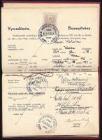 1938 Kassai felszabaduló és segédlevél női szabó részére, két nyelven kiállítva