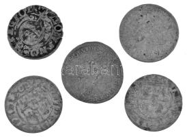 ~1600-1700. 5db-os Ag érmetétel T:F ~1600-1700. 5pcs Ag coin lot C:F