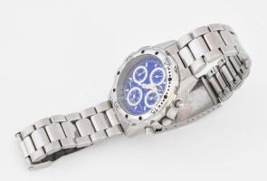 Sekonda kvarc karóra, fém szíjjal, működik, jelzett d: 40 mm