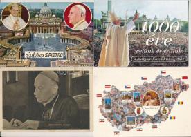 21 db MODERN vallásos képeslap: pápák, püspökök, hercegprímás / 21 modern religious motive postcards...
