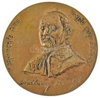 Papi Lajos (1927-1987) "Mindszenty József" egyoldalas bronz emlékérem (89mm) T:AU