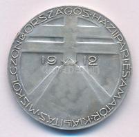 Kun József (1879-1946) 1912. "Országos Háziipari és Amatőr Kiállítás Miskolczon - 1912" kétoldalas, ezüstözött fém plakett (40mm) T:AU,XF ph.