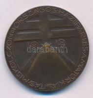 Kun József (1879-1946) 1912. "Országos Háziipari és Amatőr Kiállítás Miskolczon - 1912" kétoldalas, bronz plakett (40mm) T:AU,XF