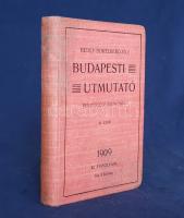 Rédey Miklós - Bokelberg Ede: Budapesti utmutató. Rendőrségi zsebkönyv 1909. Szerkesztik és kiadják: Rédey Miklós [és] Bokelberg Ede. XI. évfolyam. Budapest, 1909. Pallas Részvénytársaság Nyomdája. 1 t. (címkép: Lickl Géza rendőr főparancsnok fényképe) + 490 + [4] p. (hirdetések). A címlapon és a címkép verzóján régi tulajdonosi bélyegzés, valamint névbejegyzés. A 386. oldaltól hirdetéseket tartalmaz. Tartalmából: A felséges uralkodó-ház -- Magyarországi udvarnagyi hivatal -- József főherczeg udvartartása -- Magy. kir. testőrség -- Magy. kir. darabont-testőrség -- Országzászlósok -- Ö Felsége segédtisztjei, kabinet-iroda stb. -- Miniszterek -- A budapesti magyar királyi állami rendőrség czimtára. -- Főkapitánysági hivatalok és a ker. kapitányságok -- Tisztikar --Főparancsnokság és őrszobák -- Adóhivatalok, Adópénztárak -- Anyakönyvvezetők -- Államvasutak -- Bankok pénzváltók és sorsjegy irodák -- Bérkocsiállomások és viteldíjszabás -- Biztosító intézetek -- Budafoki helyi érdekű vasút és menetrendje -- Cselédszerzők és foglalkozást közvetítők -- Csendőrségi hivatalok -- Déli vasút menetrendje -- Dohányhivatalok -- Egyesületek és körök -- Fogaskerekű vasút és menetrendje -- Földalatti villamos vasút -- Főrendiház -- Fuvaroskocsi állomások -- Fürdők, gyógyfürdők és uszodák -- Gyárak és iparvállalatok -- Hajózás és menetrend -- Helyiérdekű vasutak -- Hídvámdíjak -- Hitközségek -- Hordár-díjszabás -- Kaszárnyák -- Kéményseprő mesterek -- Képviselők és lakjegyzékeik -- Kórházak, klinikák, elmegyógyintézetek -- Közúti villamos vasút és menetrendje -- Lóversenynapok -- Mozgófényképesek -- Népkonyhák -- Pályaudvarok -- Posta-díjszabás és postahivatalok -- Szállodák -- Színházak, orfeumok, kabaretek, mulatók stb. -- Távírási díjak -- Tűzjelző-állomások -- Tűzoltó-főparancsnokság -- Vadászati tilalom -- Városi villamos vasút és menetrendje -- Vasutak (M.Á.V.) menetrendje -- Vásárcsarnokok -- Vásárok országos, heti és állatvásár stb. -- Világítási naptár -- Vívótermek (párbajhelyek) -- Budapesti kerületek, utczák, utak, terek és dűlők -- Újpest, Rákospalota, Rákospalota-Újfalu, Széchényitelep, Kovácsi-telep utczáinak, útjainak és tereinek betűsoros jegyzéke stb. Poss.: A m. kir. rendőrség budapesti csapattisztikarának tulajdona; Puskás György könyve. Feliratozott kiadói egészvászon kötésben, szép példány.