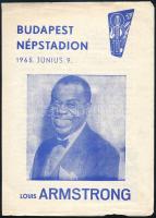 1965 Louis Armstrong koncertje a budapesti Népstadionban, ismertető és műsorfüzet, kissé viseltes, 2 sztl. lev.