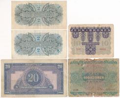 Ausztria 1922-1944. 5xklf bankjegy, közte szövetséges megszállás bankjegyek T:F-VG
Austria 1922-194...