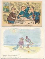 5 db RÉGI és MODERN humoros képeslap vegyes minőségben