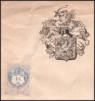 cca 1880 Kézzel rajzolt nemesi címer a hidasnémeti Németh család címere. Tusrajz, levélpapíron 1 ft ...