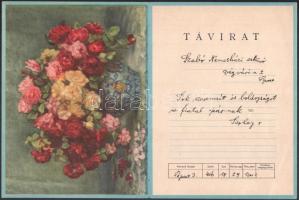 1940-1946 3 db dísztávirat grafikákkal