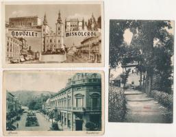 Miskolc - 21 db főleg régi képeslap vegyes minőségben + 1 névjegykártya (Dr. Udvarhelyi Nándor ügyvé...