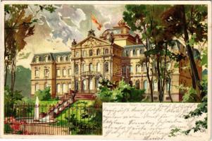 1899 (Vorläufer) Karlsruhe, Erbgrossherzogl. Palais / royal palace. litho s: Kley (fa)