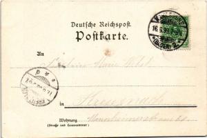 1899 (Vorläufer) Karlsruhe, Erbgrossherzogl. Palais / royal palace. litho s: Kley (fa)