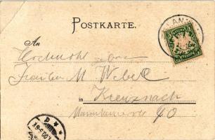 1900 Erlangen, Partie vor dem Nürnberger Thor und Corpshaus der Onoldia. litho (EB)